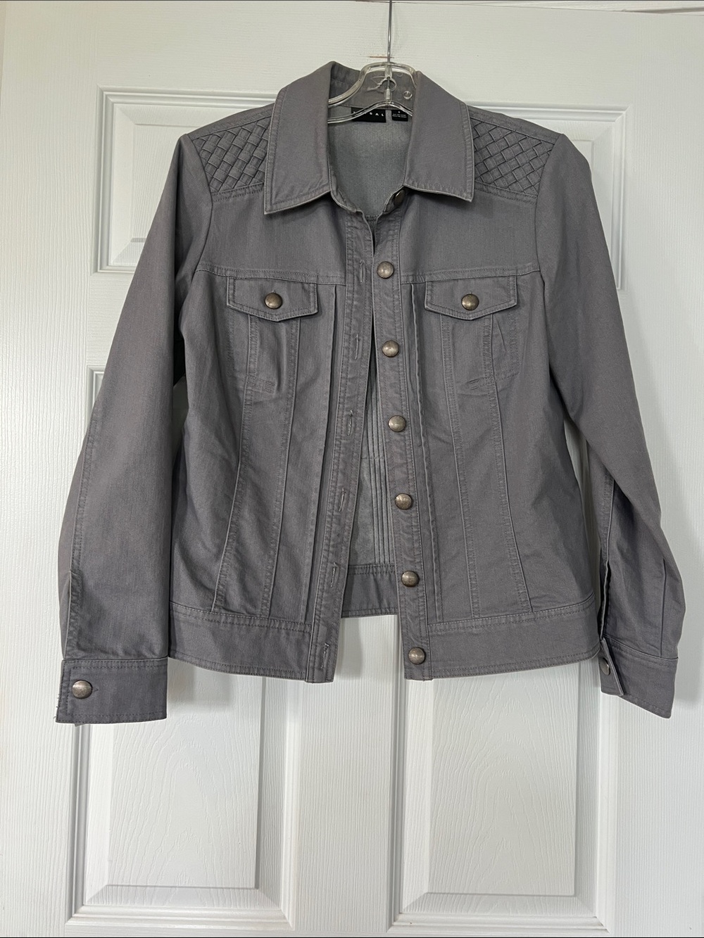 Tribal Gray Quilted-Yoke Jean Jacket